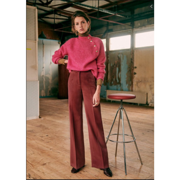 Sezane Martin Trouser Chestnut Brown 